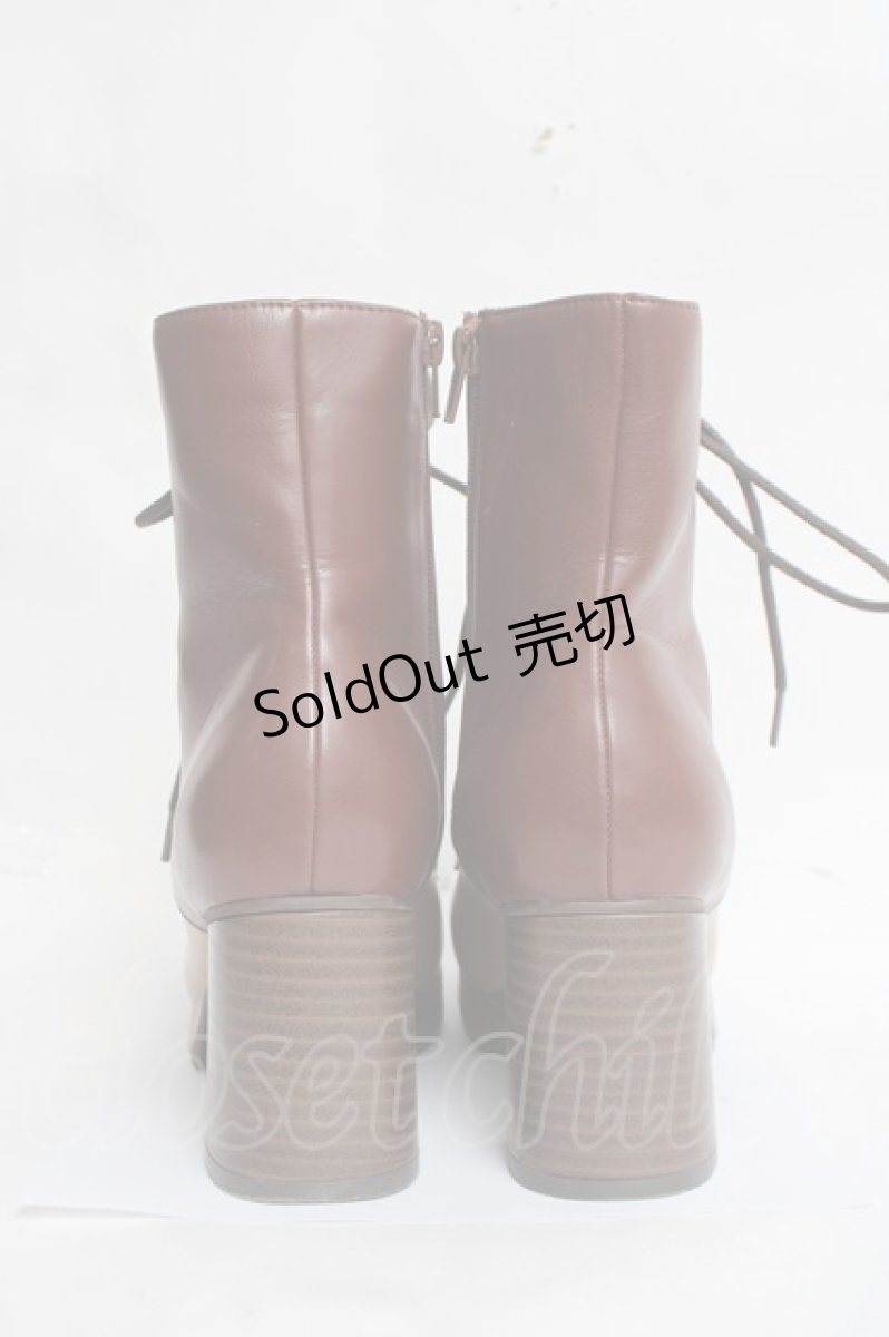 画像3: axes femme / 配色レースアップブーツ M 茶 Y-26-03-16-084-AX-SH-SZ-ZY (3)