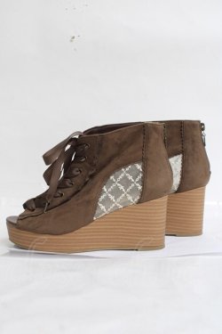 画像2: axes femme / レースアップブーサン L 茶 Y-26-03-16-085-AX-SH-SZ-ZY