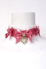 画像1: BABY, THE STARS SHINE BRIGHT / Flancesca Ribbonチョーカー  エンジ/ピンク Y-26-03-16-011-BA-ZA-SZ-ZY (1)