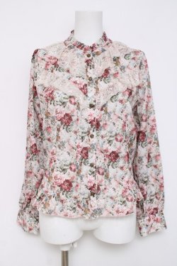 画像1: axes femme / フラワーガーデン柄ブラウス F 生成り Y-26-03-16-088-AX-BL-SZ-ZY