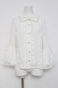 axes femme kawaii / 姫袖7分丈ブラウス M 白 Y-26-03-16-089-AX-BL-SZ-ZY