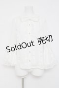 axes femme kawaii / 姫袖7分丈ブラウス M 白 Y-26-03-16-089-AX-BL-SZ-ZY