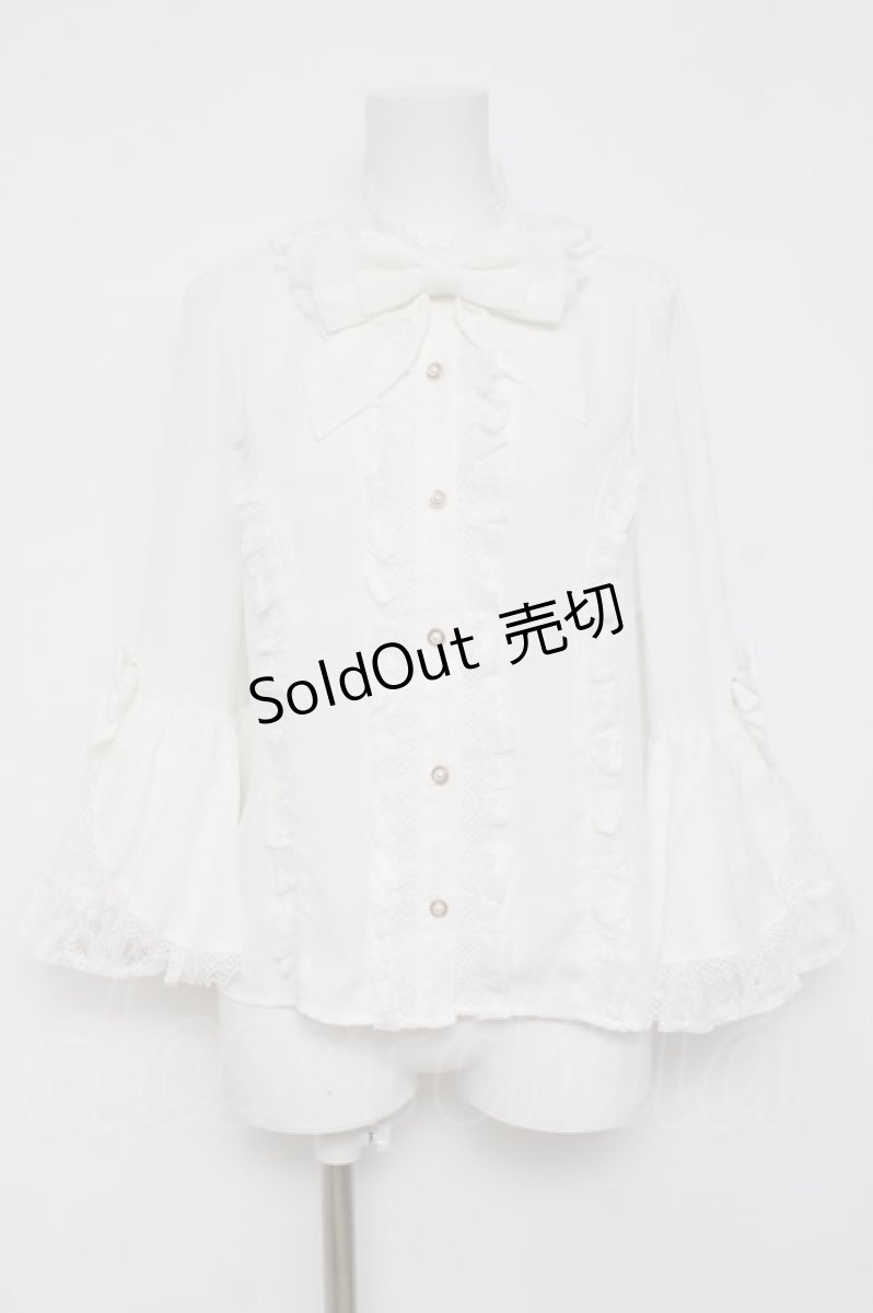 画像1: axes femme kawaii / 姫袖7分丈ブラウス M 白 Y-26-03-16-089-AX-BL-SZ-ZY (1)