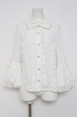 画像1: axes femme kawaii / 姫袖7分丈ブラウス M 白 Y-26-03-16-089-AX-BL-SZ-ZY (1)