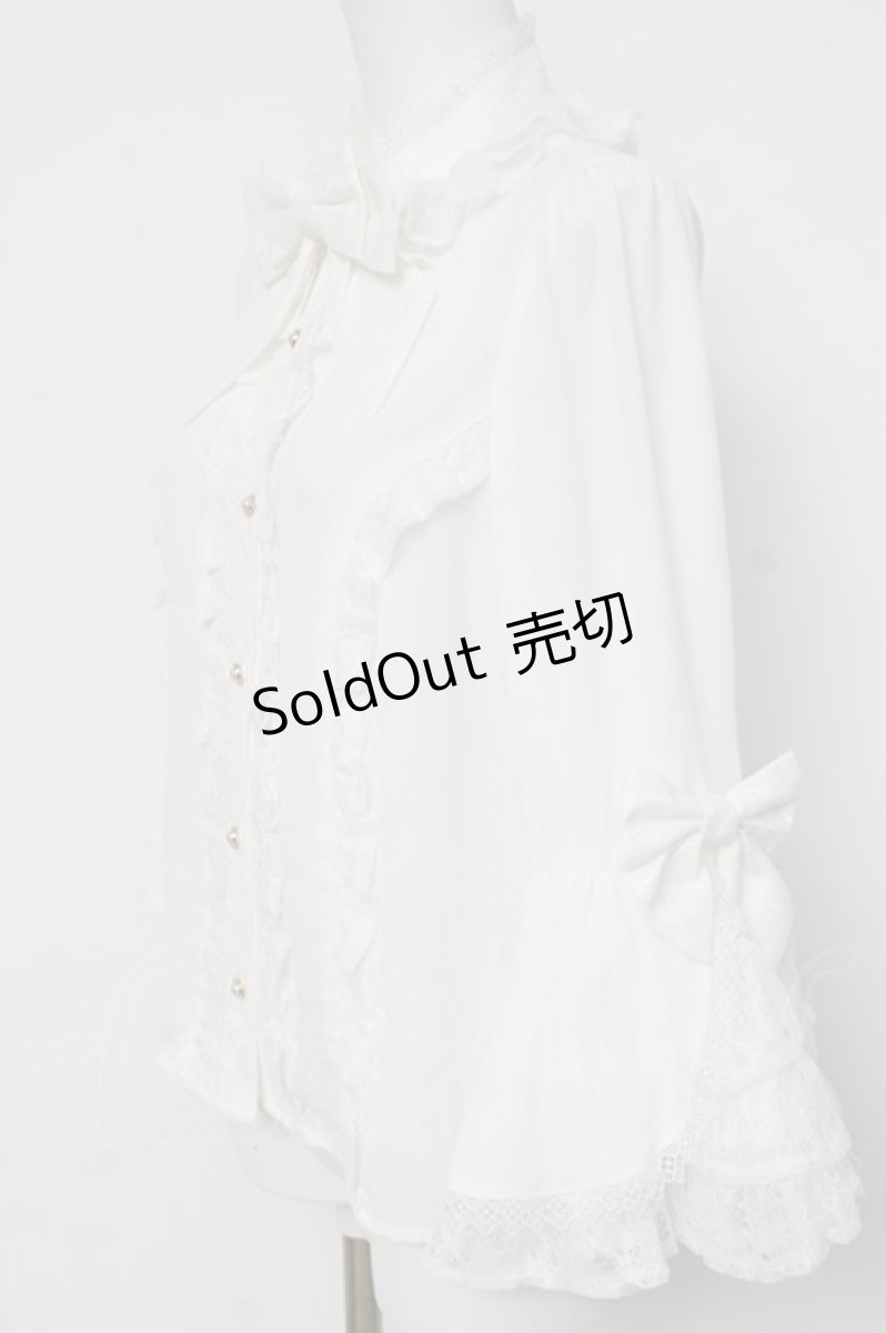 画像2: axes femme kawaii / 姫袖7分丈ブラウス M 白 Y-26-03-16-089-AX-BL-SZ-ZY (2)