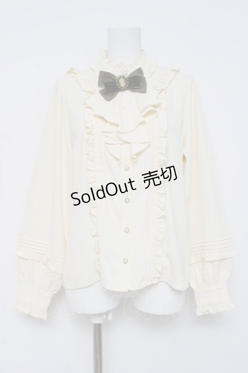 画像1: Amavel / Vintage Doll フリルブラウス F カーキ/生成り Y-26-03-16-091-CA-BL-SZ-ZY (1)