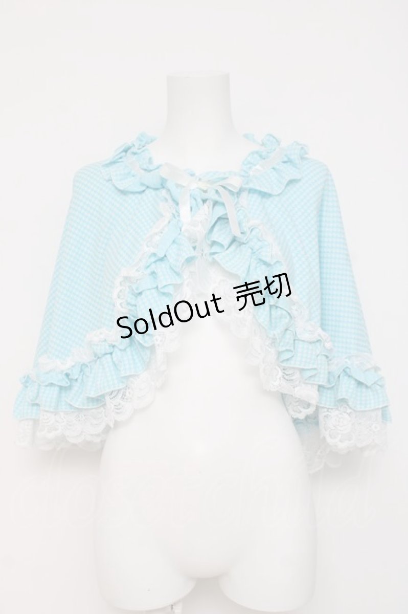 画像1: MARBLE / 千鳥柄ケープ  サックス Y-26-03-16-093-GO-ZA-SZ-ZY (1)