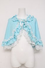 画像1: MARBLE / 千鳥柄ケープ  サックス Y-26-03-16-093-GO-ZA-SZ-ZY (1)