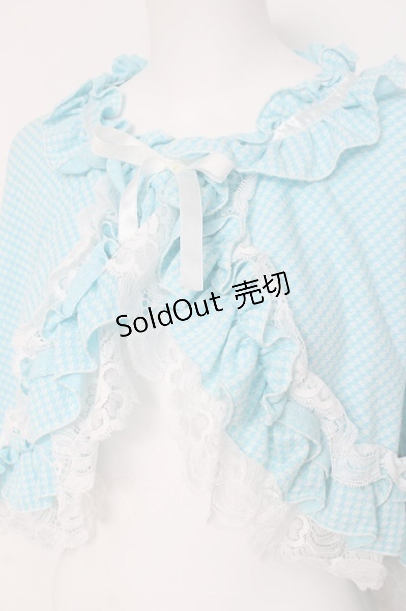 画像2: MARBLE / 千鳥柄ケープ  サックス Y-26-03-16-093-GO-ZA-SZ-ZY (2)