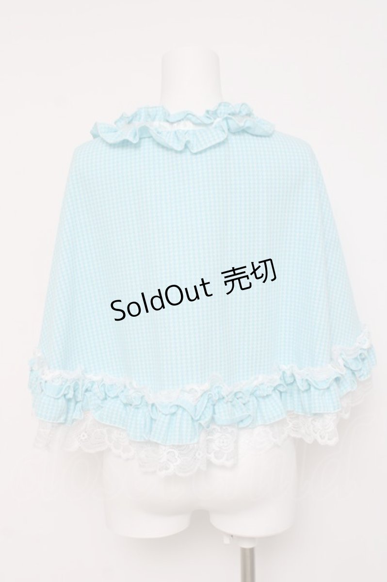 画像3: MARBLE / 千鳥柄ケープ  サックス Y-26-03-16-093-GO-ZA-SZ-ZY (3)