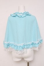 画像3: MARBLE / 千鳥柄ケープ  サックス Y-26-03-16-093-GO-ZA-SZ-ZY (3)