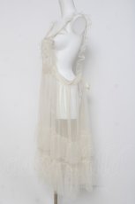 画像2: m petit by misako / TT*AOKドットリボンエプロン  生成り Y-26-03-16-094-LO-OP-SZ-ZY (2)