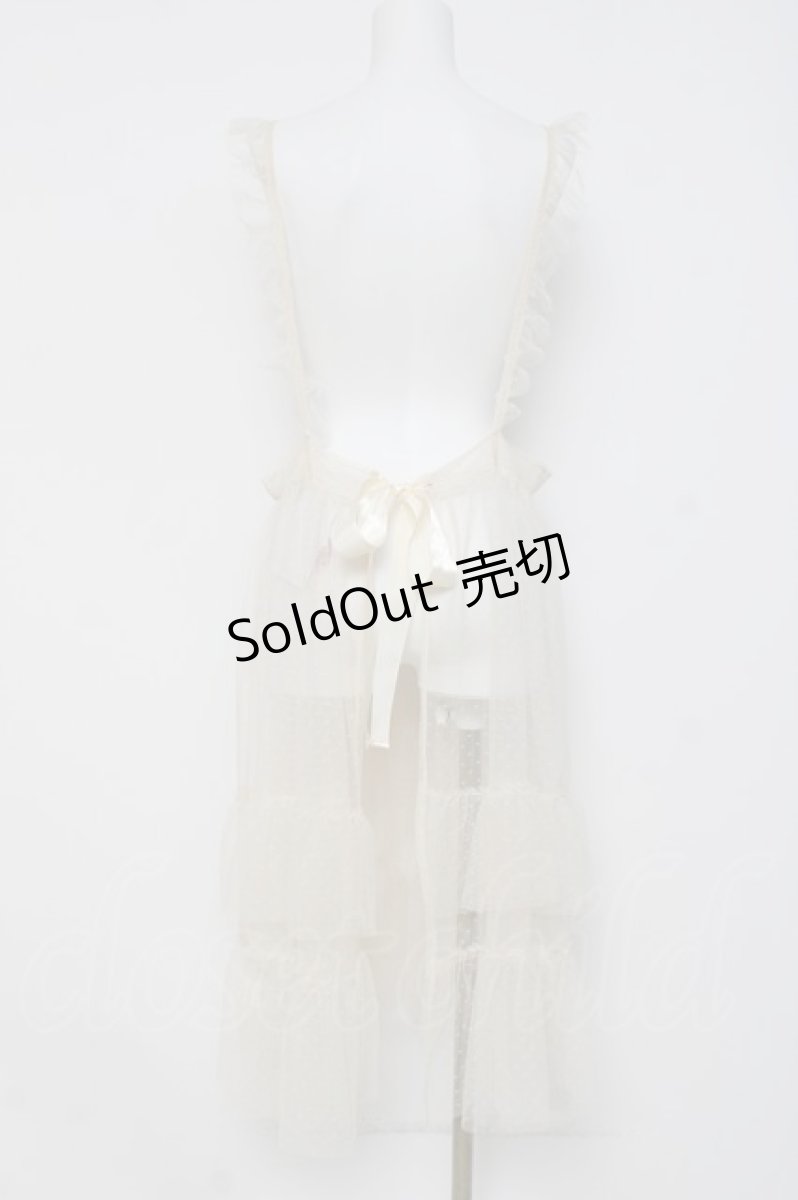 画像3: m petit by misako / TT*AOKドットリボンエプロン  生成り Y-26-03-16-094-LO-OP-SZ-ZY (3)