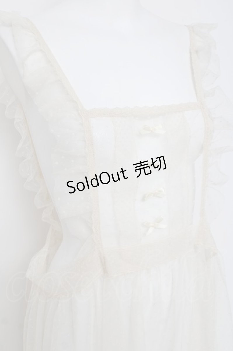 画像4: m petit by misako / TT*AOKドットリボンエプロン  生成り Y-26-03-16-094-LO-OP-SZ-ZY (4)