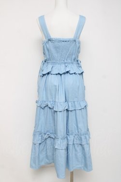 画像3: axes femme / フリルデザインジャンスカ  サックス Y-26-03-16-095-AX-OP-SZ-ZY