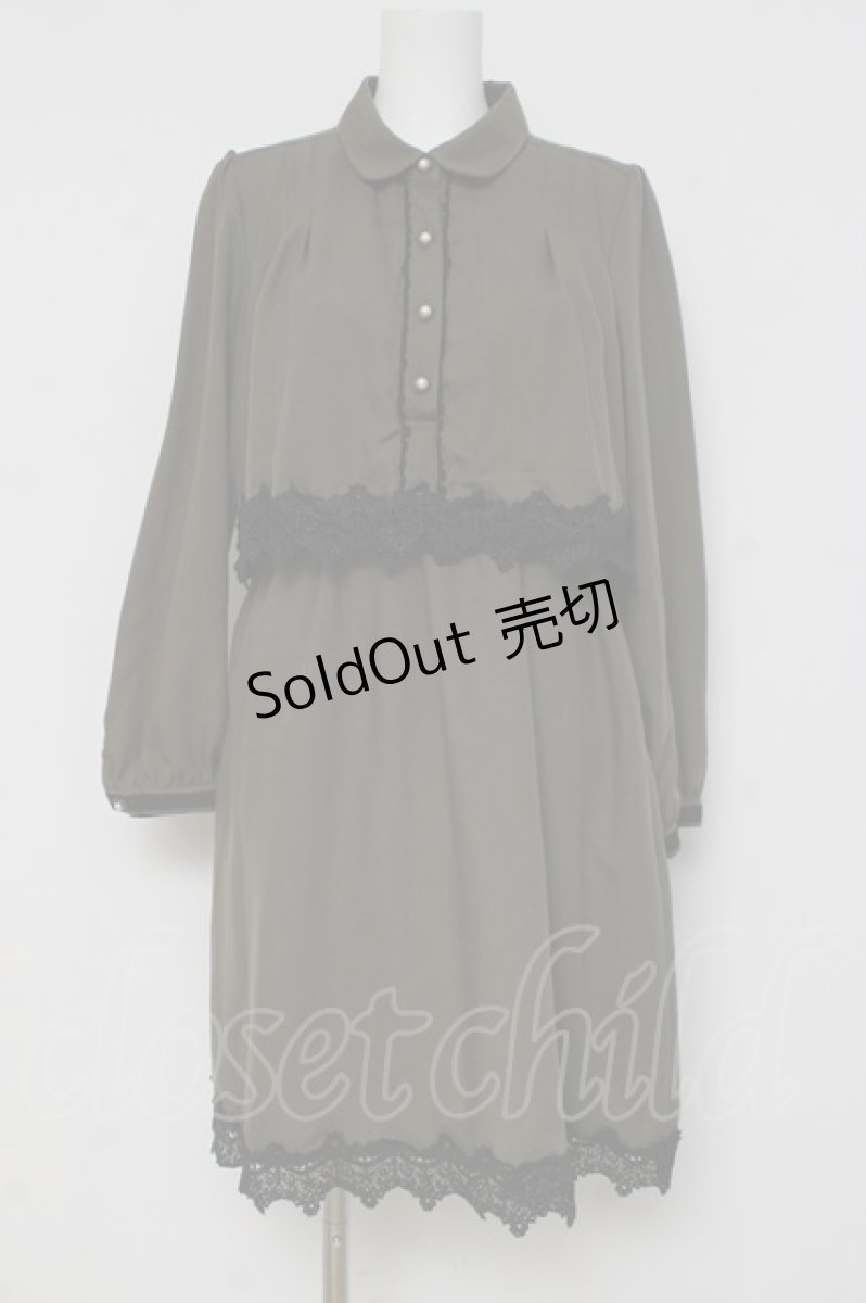 画像1: axes femme / ドッキングシャツワンピース  カーキ Y-26-03-16-099-AX-OP-SZ-ZS (1)