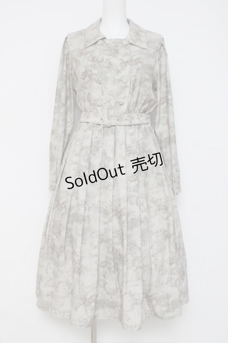 画像1: an another angelus / エンジェル柄ダブル釦ワンピース F カーキベージュ Y-26-03-16-109-CA-OP-SZ-ZY (1)