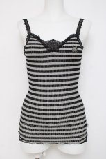 画像1: HYSTERIC GLAMOUR / ファックベアボーダーキャミ  ブラック/グレー Y-26-03-16-111-PU-TO-SZ-ZY (1)