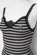 画像2: HYSTERIC GLAMOUR / ファックベアボーダーキャミ  ブラック/グレー Y-26-03-16-111-PU-TO-SZ-ZY (2)