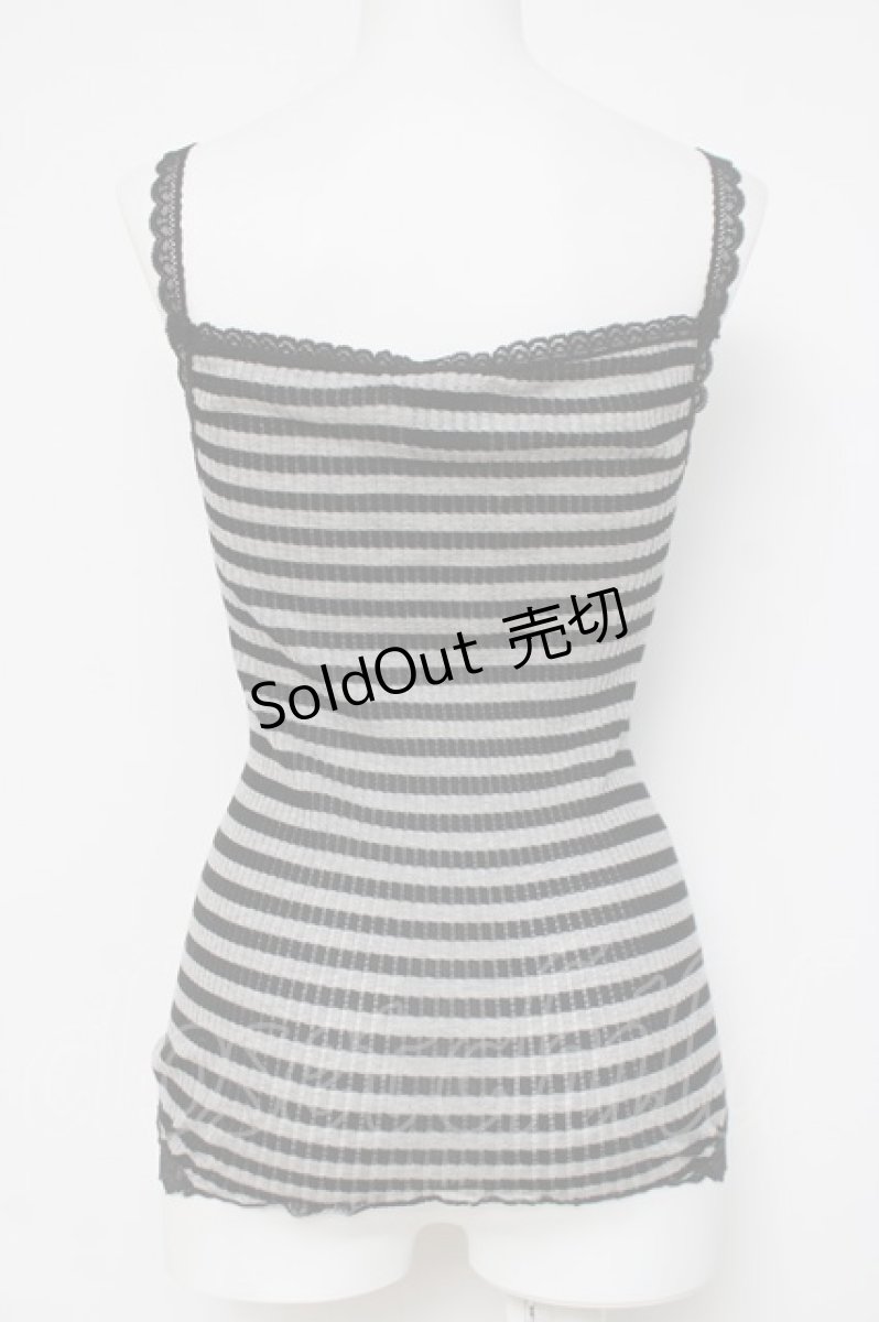 画像4: HYSTERIC GLAMOUR / ファックベアボーダーキャミ  ブラック/グレー Y-26-03-16-111-PU-TO-SZ-ZY (4)