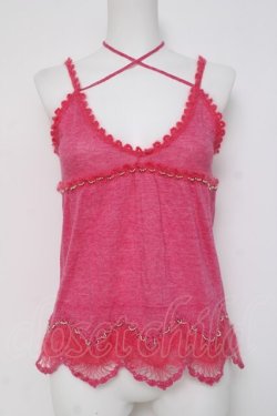 画像1: HYSTERIC GLAMOUR / ニットレースキャミ F ピンク Y-26-03-16-114-PU-TO-SZ-ZY