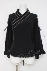 画像1: metamorphose / 着物合わせ風ブラウス  黒 Y-26-03-16-115-ME-BL-AS-ZY (1)