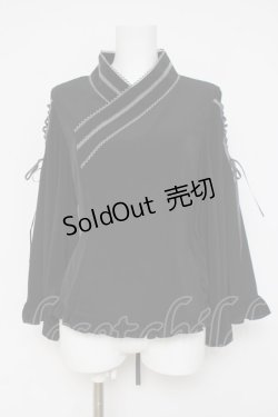 画像1: metamorphose / 着物合わせ風ブラウス  黒 Y-26-03-16-115-ME-BL-AS-ZY