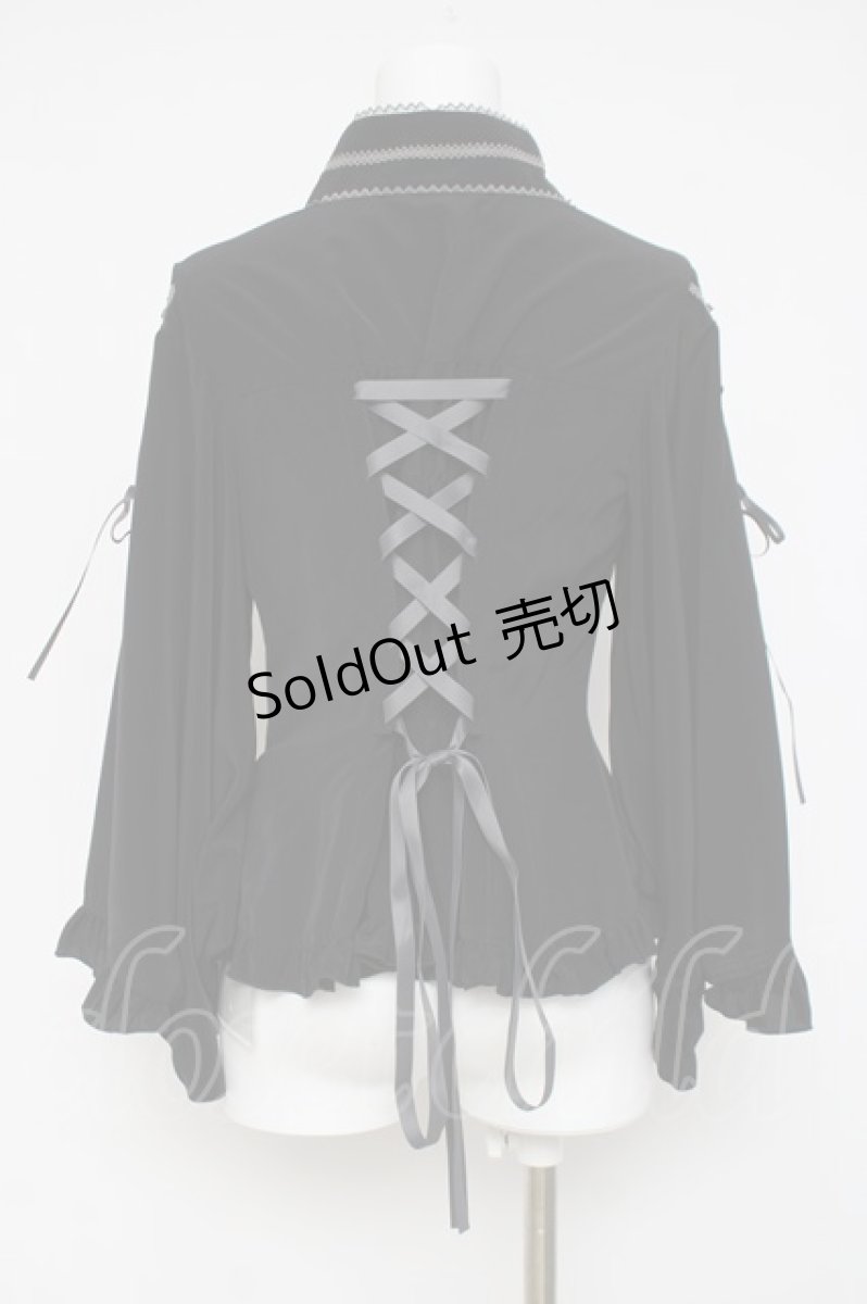 画像4: metamorphose / 着物合わせ風ブラウス  黒 Y-26-03-16-115-ME-BL-AS-ZY (4)