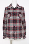 HYSTERIC GLAMOUR / スカルてんとう虫チェック柄ネルシャツ F グレー/ネイビー/レッド Y-26-03-16-116-PU-BL-SZ-ZY