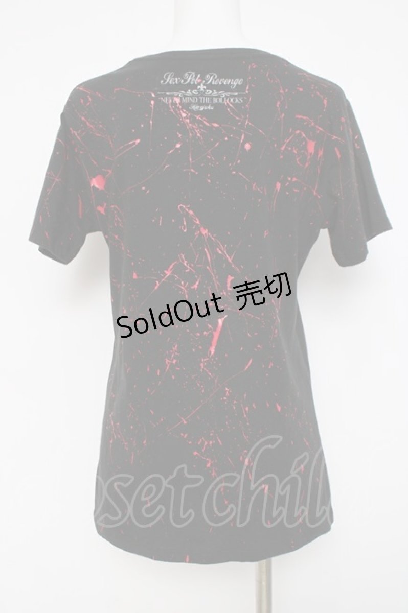 画像2: SEX POT ReVeNGe / 飛沫pt半袖カットソー  黒 Y-26-03-16-117-SP-TO-SZ-ZS (2)