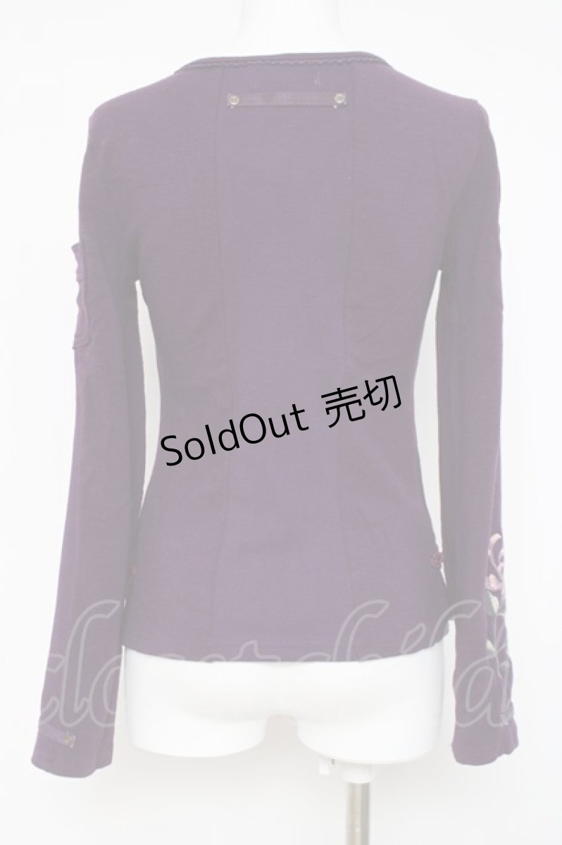 画像3: Ozz On / 菊刺繍チャイナボタントップス  紫 Y-26-03-16-118-OO-TO-SZ-ZY (3)