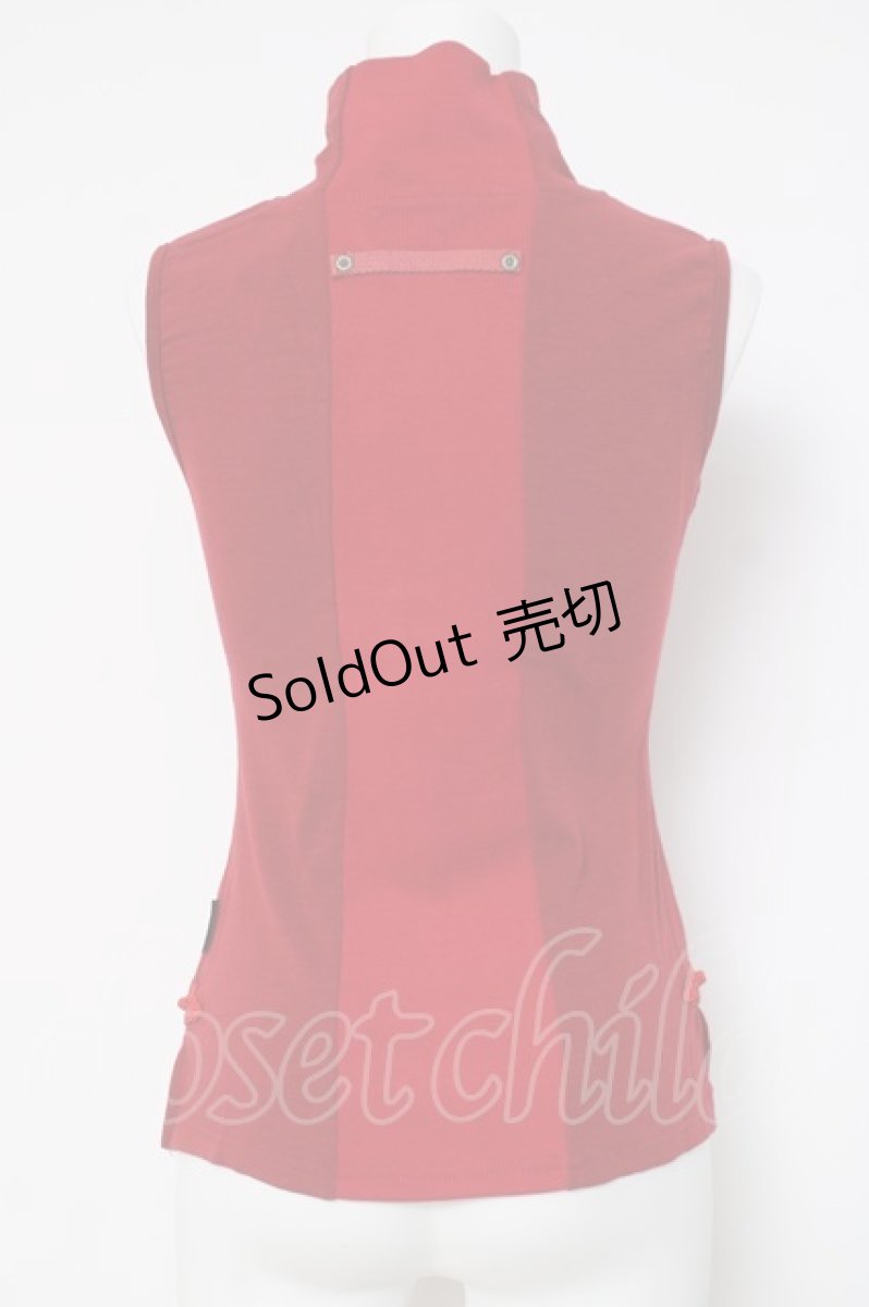 画像3: Ozz On / 菊刺繍ハイネックノースリーブトップス  赤 Y-26-03-16-119-OO-TO-SZ-ZY (3)