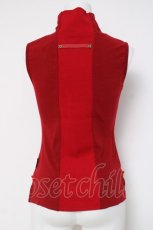 画像3: Ozz On / 菊刺繍ハイネックノースリーブトップス  赤 Y-26-03-16-119-OO-TO-SZ-ZY (3)