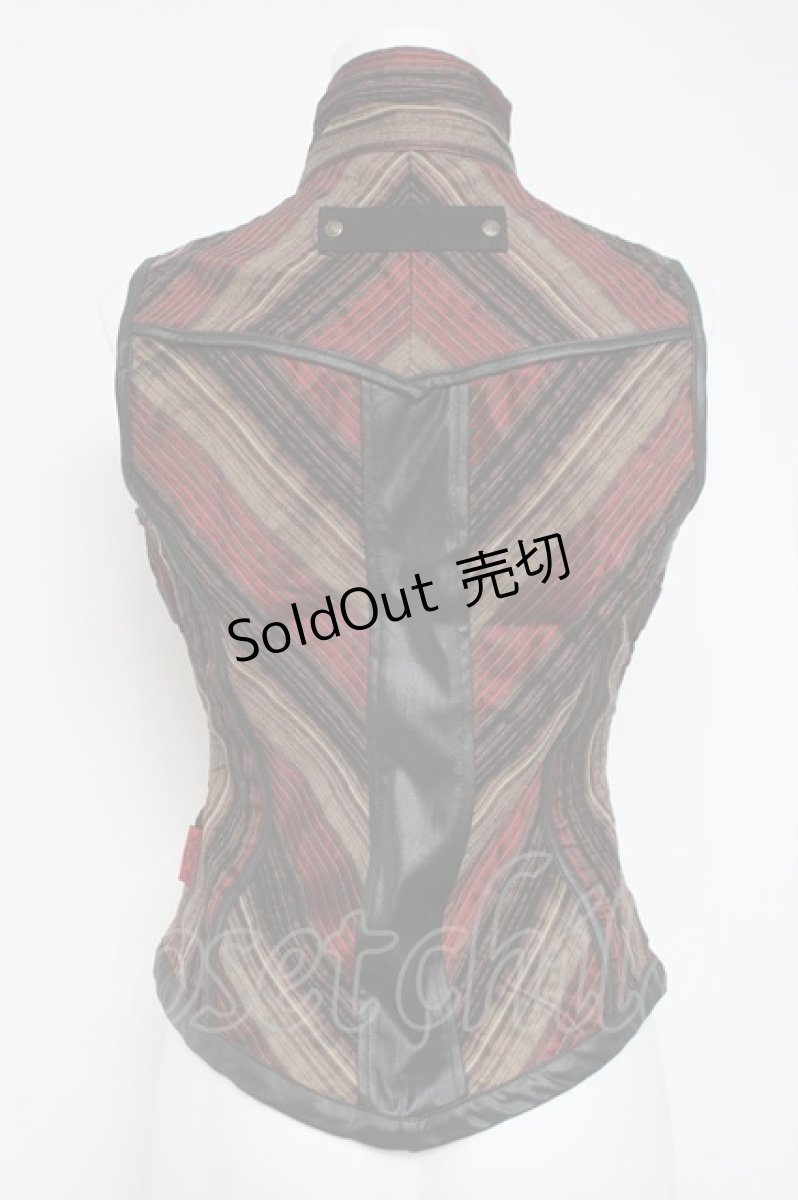 画像3: Ozz On / レジメ柄ZIPベスト  ブラウン/黒 Y-26-03-16-120-OO-TO-SZ-ZY (3)