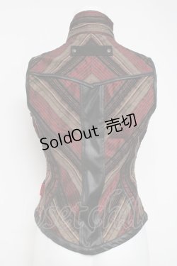 画像3: Ozz On / レジメ柄ZIPベスト  ブラウン/黒 Y-26-03-16-120-OO-TO-SZ-ZY