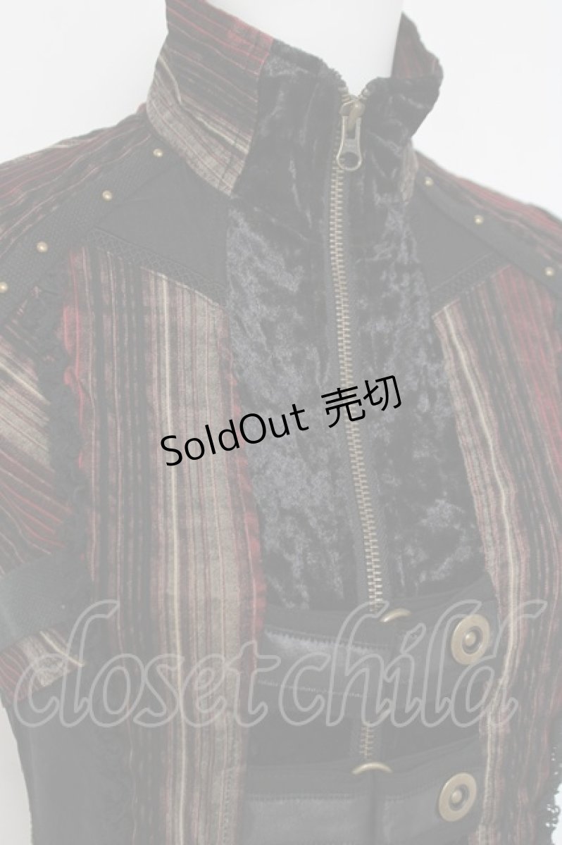 画像4: Ozz On / レジメ柄ZIPベスト  ブラウン/黒 Y-26-03-16-120-OO-TO-SZ-ZY (4)