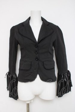 画像1: Drug Honey / レザー姫袖ジャケット  黒 Y-26-03-16-121-PU-JA-SZ-ZY