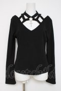 DARK IN LOVE / チョーカーデザインカットソー  黒 Y-26-03-16-122-PU-TO-SZ-ZY