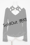 DARK IN LOVE / チョーカーデザインカットソー  黒 Y-26-03-16-122-PU-TO-SZ-ZY
