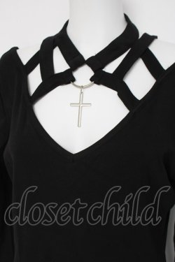 画像2: DARK IN LOVE / チョーカーデザインカットソー  黒 Y-26-03-16-122-PU-TO-SZ-ZY