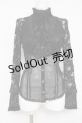 Ozz On / レース×メッシュブラウス  黒 Y-26-03-16-125-OO-BL-SZ-ZY