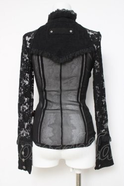 画像3: Ozz On / レース×メッシュブラウス  黒 Y-26-03-16-125-OO-BL-SZ-ZY