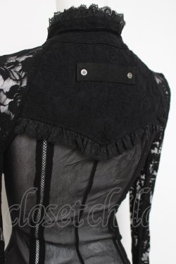 画像4: Ozz On / レース×メッシュブラウス  黒 Y-26-03-16-125-OO-BL-SZ-ZY