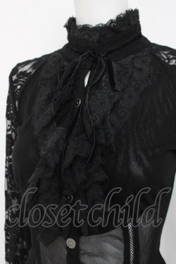 画像5: Ozz On / レース×メッシュブラウス  黒 Y-26-03-16-125-OO-BL-SZ-ZY