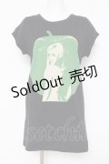 HYSTERIC GLAMOUR / APPLE GIRL 半袖Tシャツ F ブラック Y-26-03-16-128-PU-TO-SZ-ZY