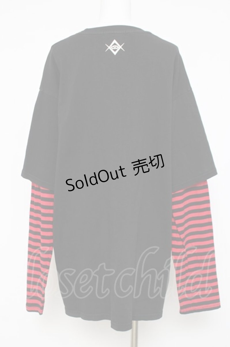 画像2: REFLEM / レイヤードボーダーL/S Tee F ブラック/レッド Y-26-03-16-132-PU-TO-SZ-ZY (2)