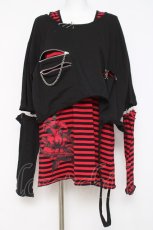 画像1: CIVARIZE / パンクレイヤード2PセットTシャツ F ブラック/レッド Y-26-03-16-135-GO-TS-SZ-ZY (1)