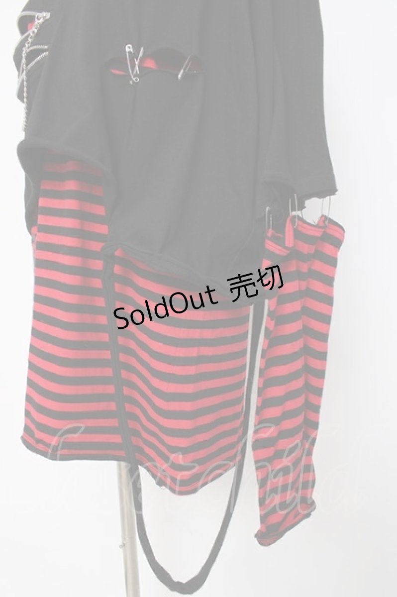 画像3: CIVARIZE / パンクレイヤード2PセットTシャツ F ブラック/レッド Y-26-03-16-135-GO-TS-SZ-ZY (3)