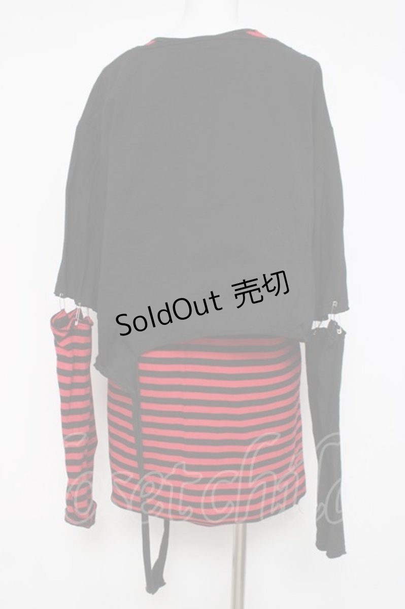 画像4: CIVARIZE / パンクレイヤード2PセットTシャツ F ブラック/レッド Y-26-03-16-135-GO-TS-SZ-ZY (4)