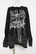 ililil / DESPAIR SKULL ロンT F ブラック Y-26-03-16-136-PU-TO-SZ-ZY